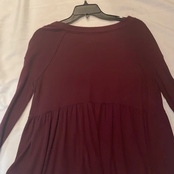 Free People Maroon “Forever Your Girl Babydoll” Top in size XS - Picture 5 of 8